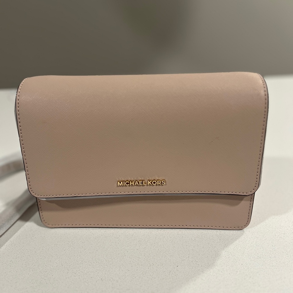 Michael Kors Soft Pink Crossbody Bag with Gold Accents NWT